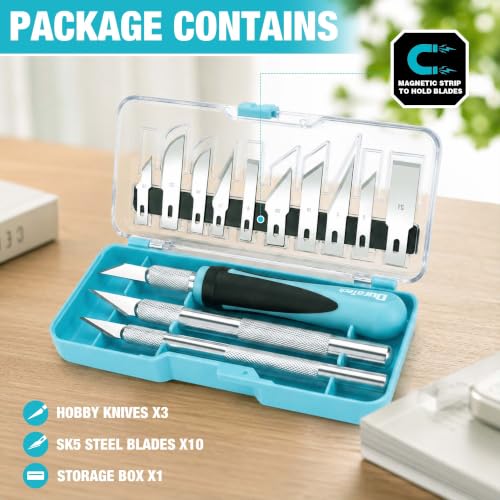 DURATECH 16-Piece Craft Knife Set for Modeling, Pumpkin Carving & Arts