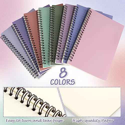 Sinmoe 39 Pack Sketch Book Bulk A5 Unlined Spiral Notebook 100 Pages Blank Notebook 5.5 x 8.3 Inches Soft Cover Kraft Memo Sketchbook for Office Supplies(Simple Colors)