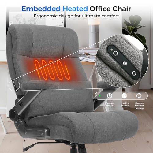 Big & Tall Ergonomic Office Chair with 3D Kneading Massage and Heat