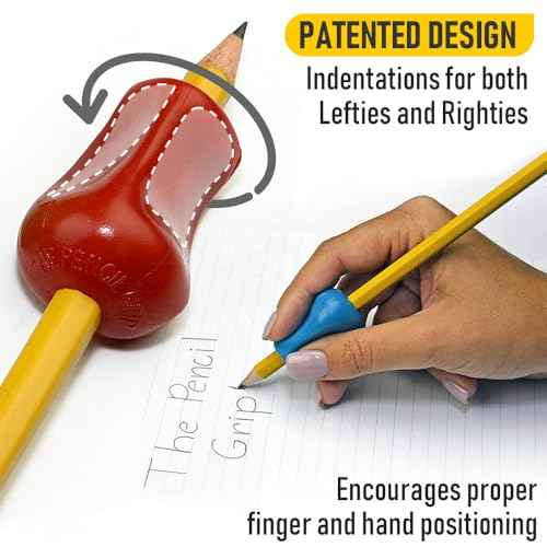 The Pencil Grip Original Pencil Grippers 6 Pcs, Improves Kids Handwriting, Ergonomic Pen Holder for Righties & Lefties, Ideal for Kids, Toddlers, Adults, Writing Tool with Finger Cushion
