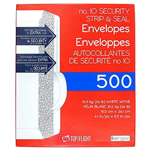Security Tinted #10 Envelopes with Peel & Seal Closure, 500 Pack
