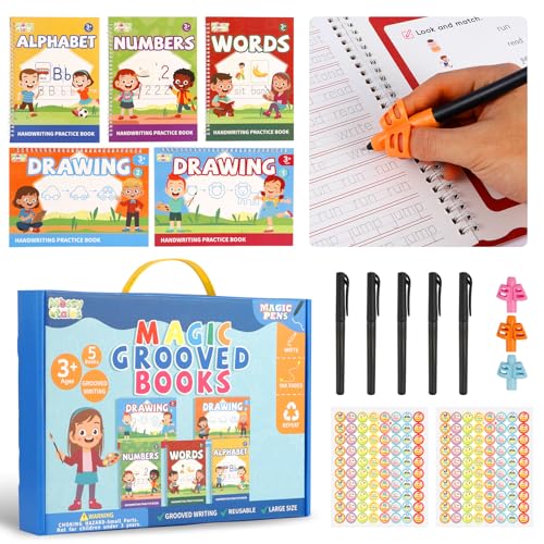Kids Reusable Handwriting Practice Book with Magic Disappearing Ink - Ages 3-8