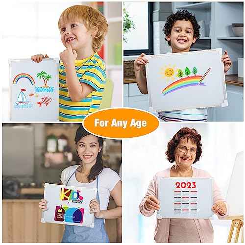 Fuutreo 10 Pcs Magnetic White Board Dry Erase 8.5 x 11 Inch Small Dry Erase Board with 10 Magnetic Markers 20 Magnets Fridge Hanging Whiteboard for Refrigerator Wall Home Office School Kids Students