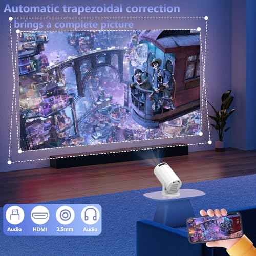 Mini Projector with WiFi ,720P HDMI 150 ANSI Portable Projector, Lightweight Adjustable Angle Stand, Manual focusing, Compatible with Smartphone/TV Box/Laptop, for Home Entertainment