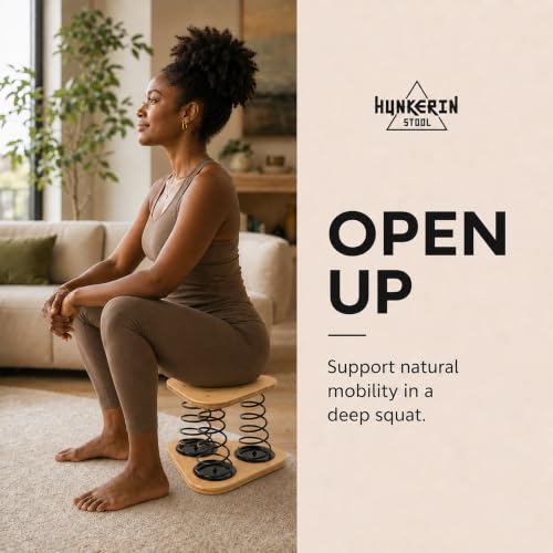 Hunkerin Stool Natural / Standard — Ergonomic Deep Squat Stool for Posture, Core & Mobility