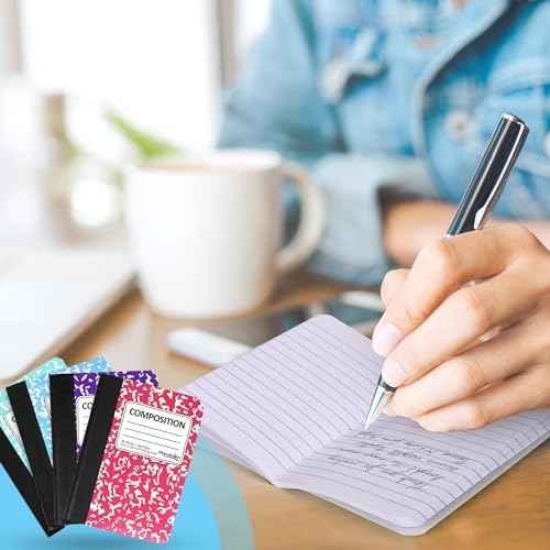 Manaloom Mini Composition Notebooks, Small Pocket Sized Notebook for Students, College Office, Journal Notebooks, 4 Colors - 4.5" x 3.25" - 80 Sheets/Book - (Bulk - 48 Pack)