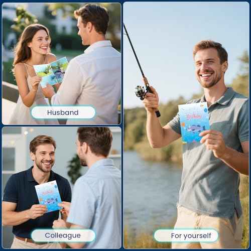 Musical Pop Up Birthday Cards for Him Her, Funny 3D Jumping Fish Singing Happy Birthday Song Greeting Card with Lights, Birthday Gifts for Men Women Kids Fisherman Friends