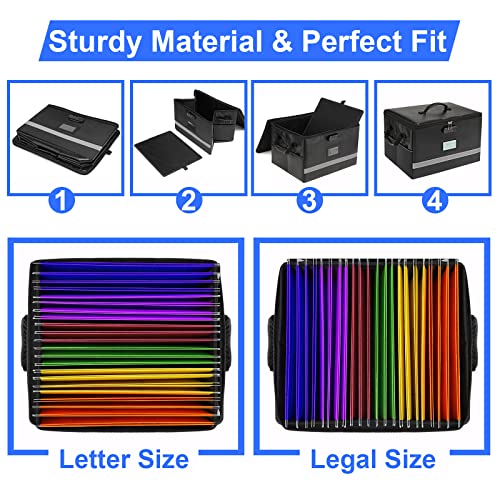 EXLIFBAG Black Fireproof File Organizer with Lock, 1 Layer - Safe Document Storage