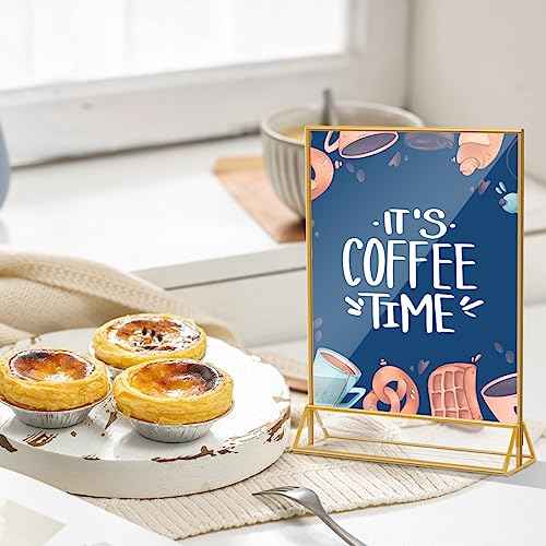 Acrylic Sign Holder 8.5X11 Clear Sign Holder,Double Sided Flyer Holder, Table Menu Holder Display Stand for Wedding Table Number (6pcs)