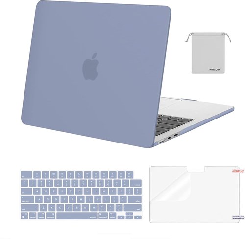MOSISO MacBook Air 13-Inch Case - Hard Shell with Keyboard Cover & Screen Film | Lavender Gray