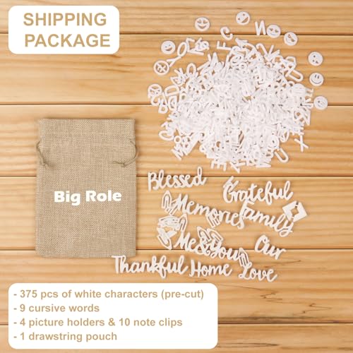 Big Role White 3/4 Inch Letter Board Letters & Numbers Set for Message Boards
