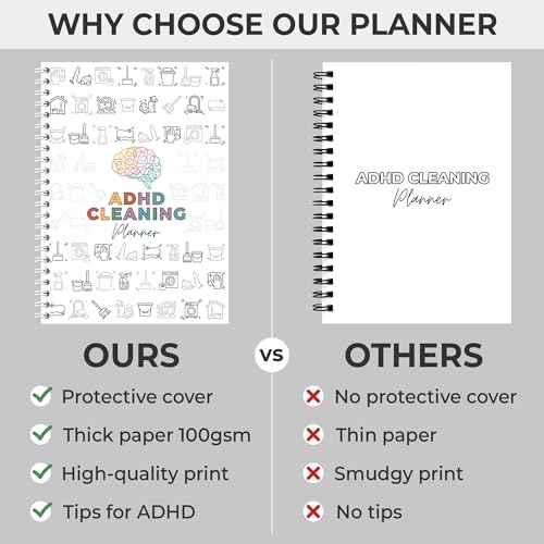 ADHD Cleaning Planner, ADHD Cleaning and Organizing Planner for Adults Women Mom, Household Cleaning Schedule and Checklist, Daily Weekly Monthly Chore Chart Notebook for Family Editable 5.8 x 8.3"