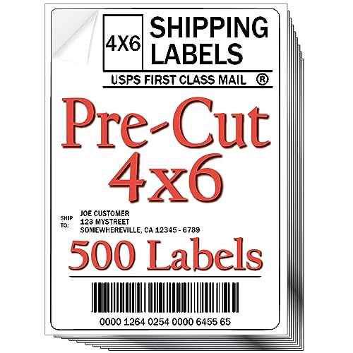 JETZAP Pre-Cut 4x6 Shipping Labels | Work on Most Inkjet and Laser Printers | Just Load & Print | USPS UPS FedEx for Home Printers | 500 Pack