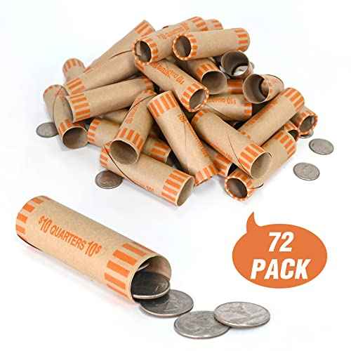 L LIKED 72 PCS Preformed Coin Wrappers Rolls-Quarters