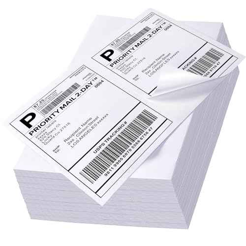 1000 Label Paper for Printer 8.5" x 5.5" Half Sheet Shipping Labels Self Adhesive Matte White 2 Per Sheet Printer Label Paper