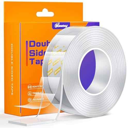 Upgraded Double Sided Tape Heavy Duty,Extra Large Nano Double Sided Adhesive Mounting Tape,Clear & Tough Sticky Poster Wall Tape ,1.18 x 120 In,Multipurpose Tape Picture Hanging Strips for Home Office
