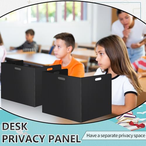 22Pcs Desk Dividers for Students Plastic Waterproof Privacy Folders Shields Test Dividers (22pcs Black)