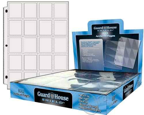 GuardHouse Shield 20 Pocket Coin Storage Pages for 2x2 Holders Box of 100