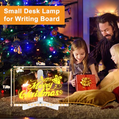 Led Note Board with Colors, 11.8 X 7.9¡± Acrylic Dry Erase Board with Light, Light Up Dry Erase Board with Adjustable Stand, Led Board White Board with 14 Pen for Office School Home