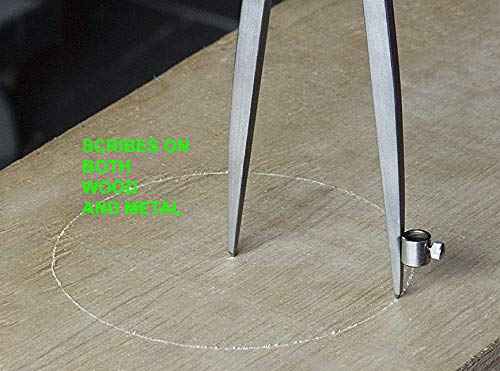 5MoonSun5's 8 Inch Large Pencil Marking Compass Circle Leather Scratch Compass Maker Scriber Marking Wing Divider, Ideal for Drawing Circles, Scribing Wood Metal, Drafting,Map Plotting with wooden box