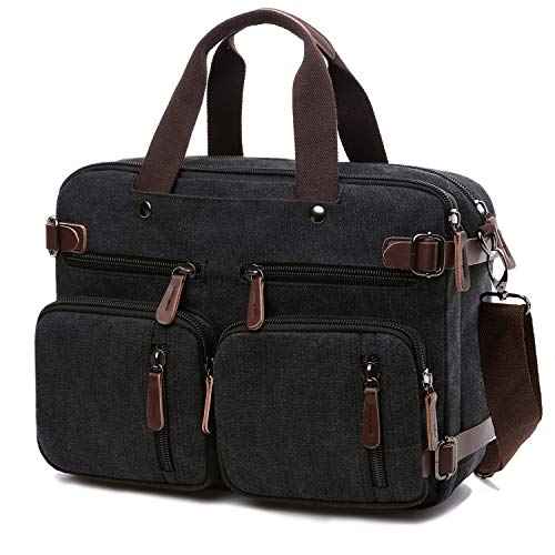 3 in 1 Convertible Laptop Backpack, 17.3 inch Messenger Bag for Men, Multi-Functional Travel Laptop Bag for College Men Women (17.3 Inch, Black)