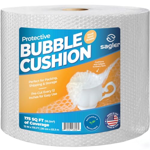 Sagler 1 Pack 12-Inch Bubble Cushioning Wrap for Packing & Moving