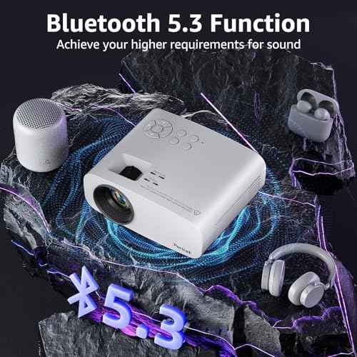 Pericat 10000L 4K Supported Native 1080P Projector, Portable Movie Outdoor Projector for Home Theater, Projector with WiFi and Bluetooth