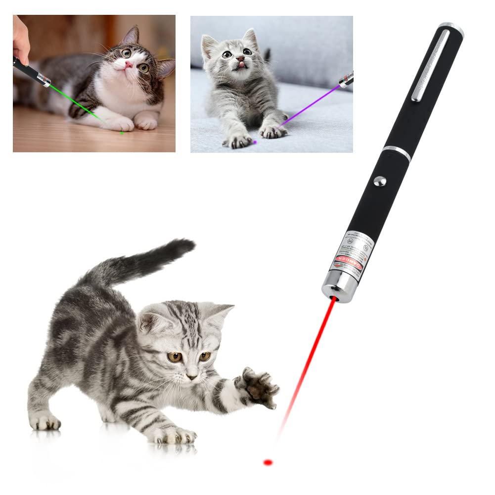 CHUQIANTONG Laser Pointer Cat Toys Red Laser Presentation Remotes for Indoor Classroom Interactive Teaching (Red, Without Battery 1 Pack)