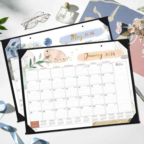 2026 Desk Calendar - Desk Calendar 2026, 22" x 17", Jan 2026 - Dec 2026, 12 Monthly Desk/Wall Calendar, Large Ruled Blocks, Notes, Thick Paper, Corner Protector
