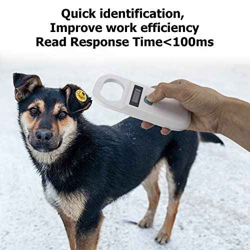 NetumScan Pet Microchip Scanner Reader, RFID EMID Handheld Pet Chip ID Rechargeable Data Storage Animal Tag With Stable OLED Display for ISO 11784/11785, FDX-B and ID64 RFID