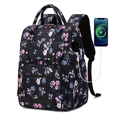 Hidds Laptop Backpack Purse for Women, Work Business College School Commuter Computer Bag Large Girls Nurse Teacher Bookbags Anti Theft Ladies Travel Daypack with Charging Port for 15.6 Inch Laptops