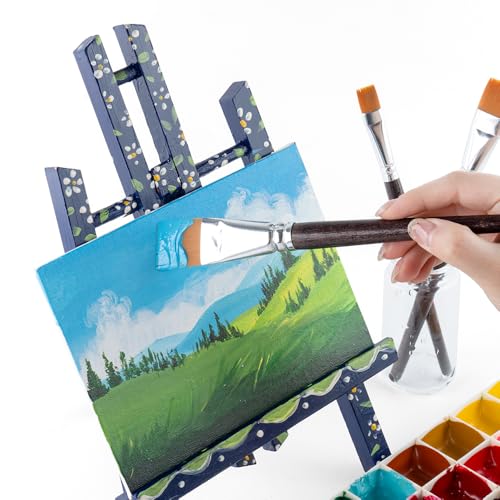 Transon 3-Piece Flat Paint Brush Set for Acrylic Watercolor Gouache & Oil - Short Handle, Synthetic Bristles