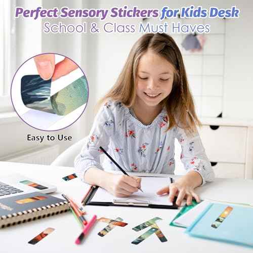 36 Pcs Sensory Stickers with Different Textures ? Tactile & Texture Sensory Strips for Teens and Adults ? Calm Sticker, Anxiety Relief Items ? Classroom Must Haves & Desk Fidget(Landscape)