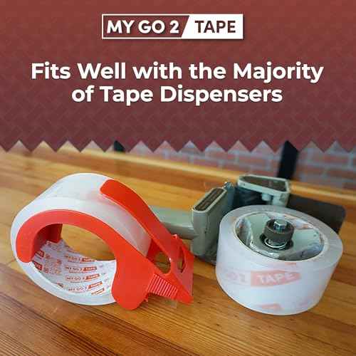 My Go 2 Heavy Duty Packing Tape, 4 Pack, 60 Yard Rolls, Clear, 2.7 MIL, Carton Tape Refill for Shipping, Mailing, Packaging and Moving