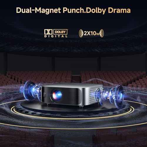 [Short Throw/1200ANSI/Built in Apps] Projector 4K with WiFi and Bluetooth, TOF Auto Focus Keystone Smart Projector for Dolby Audio Home Theater Movie, Kogata Outdoor Projector Portable Ceiling