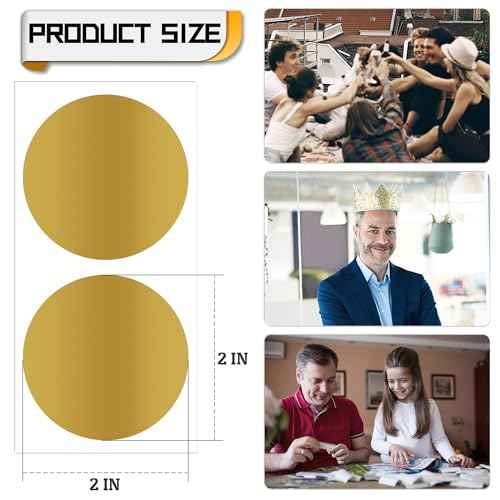 100 Pcs Scratch Off Stickers Sitckers 2 inches Round Self Adhesive Scratch Off Cards for Lottery Tickets, DIY, Raffle Card Games Creating (Gold) (1, Gold) (1, 2 inch)