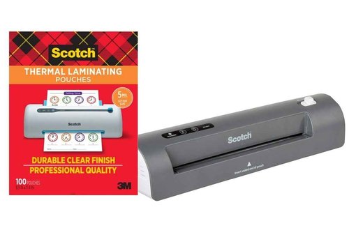 Bundle of Scotch Thermal Laminator TL901X + Scotch Thermal Laminating Pouches, 100 Count, 5 mil, Fits Letter Sized Paper (8.9 in. × 11.4 in.)