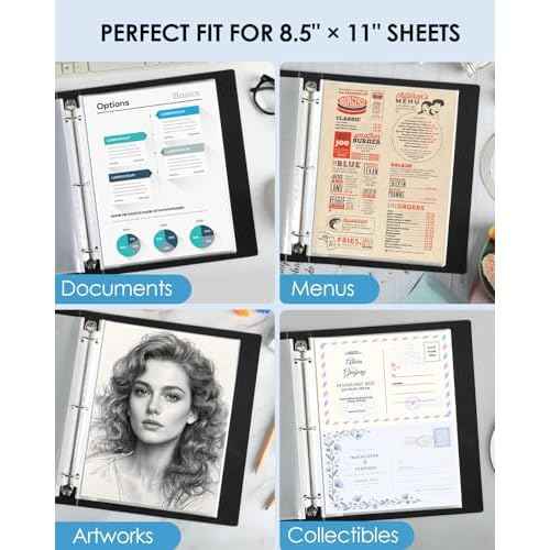 KTRIO Sheet Protectors 8.5 x 11 inch, Clear Page Protector for 3 Ring Binder, Plastic Sleeves for Binders, Top Loading Paper Sheets Document Sleeve Letter Size, Office & Home, 50 Pack