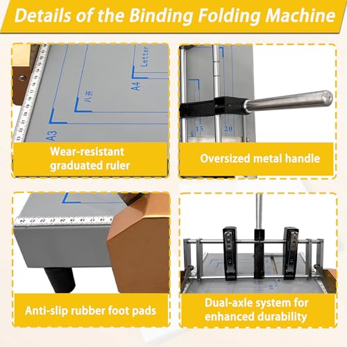 Automatic Booklet Maker and Folding Machine - 17 Sheet Capacity, 110V Professional Desktop Binding & Folding