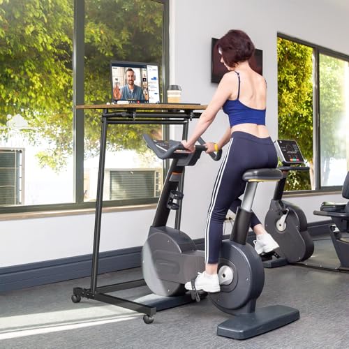 Treadmill Desk, Mobile Small Standing Desk with Wheels for Walking Pad, Portable Table for Laptop, Rolling Table Adjustable Height, Bedside Table