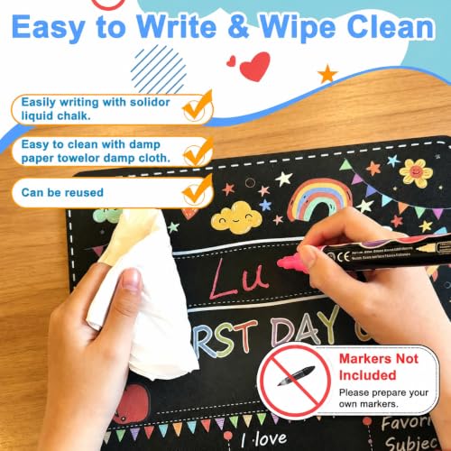 Reusable Double-Sided School Chalkboard Sign for First & Last Day Photos