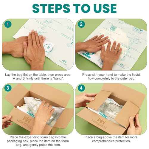 WOWOSS 16 Pack 16"x14" Expanding Packing Foam, Expanding Foam for PC/Electronic Components/Equipment/Fragile Items, Rapid Expansion, Stable & Secure, Easy to Use - Essential for Moving