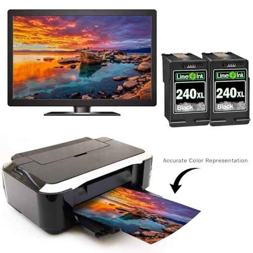 Limeink 2 Remanufactured Ink Cartridge Replacement for Canon 240xl Black Ink Cartridge for Canon pg-240xl Black mg3600 cartridges for Pixma MG3620 2 BK