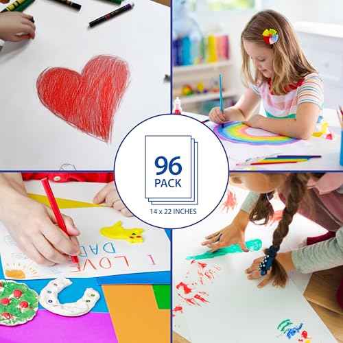 Royal Brites White Poster Board, Medium Size Presentation Board, 14 x 22 Inches (96 Sheets)
