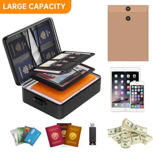 DocSafe 5200¡ÆF Document Organizer with Lock,Upgraded Heat Insulated Fireproof£¦Waterproof Box 8 Layers File Organizer,Portable Home Travel Safe Storage for Important Documents, Files and More