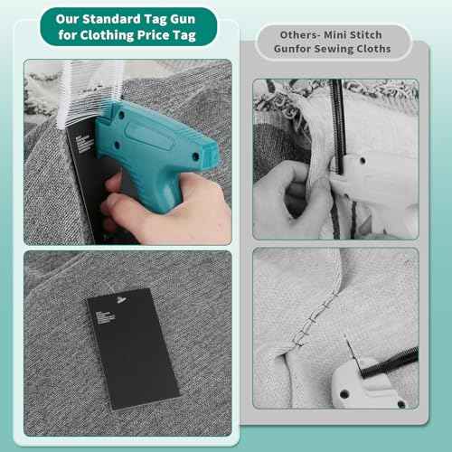 Tagging Gun for Clothing¡¼Not a Stitch Gun¡½, Retail Hang Tag Gun for Clothes Labeler£¬Price Tag Attacher Gun Kit with 6 Needles, 1008pcs 2" Barbs Fasteners