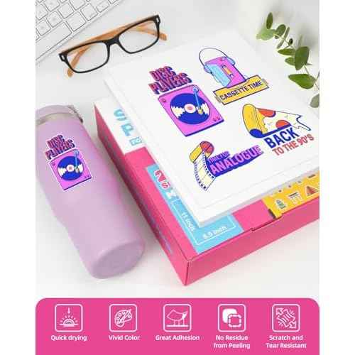 QYH Sticker Paper for Inkjet Printer - 240 Sheets White Matte Printable Vinyl Sticker Papers 8.5x11 In Labels Waterproof Stickers for Cutter, Crafts, Scrapbooking Dries Quickly & Tear Resistant