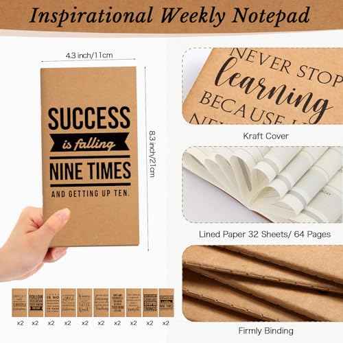 Spakon 40 Sets Bulk Pocket Planners with Pens 2026-2027 Small Daily Weekly Calendar Mini Inspirational Journal to Do List Goals Notepad Employee Appreciation Gift for Coworker Teacher Student