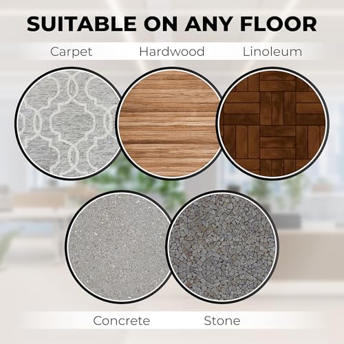 Gray 2-Pack Heavy Duty Rubber Door Stops for Bottom of Door - Non-Slip Honeycomb Design, Ideal for Carpet & Tile, Made in USA