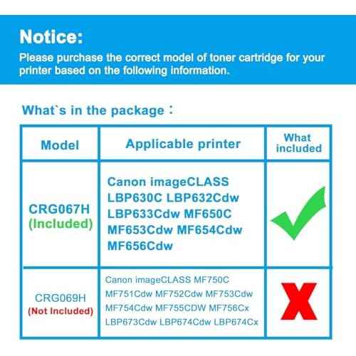 LCL 067h Yellow Toner Cartridge Replacement for Canon 067 067h CRG-067H CRG067H for imageCLASS LBP630C LBP632Cdw LBP633Cdw MF650C MF653Cdw MF654Cdw MF656Cdw Printers (1-Pack)